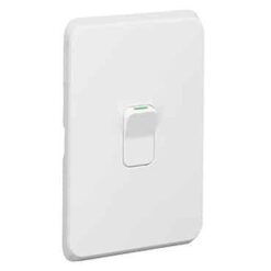 Alternative view of Clipsal Iconic Cover Skin 1 Gang Cooker Switch Extra White | 3041/45C-XW