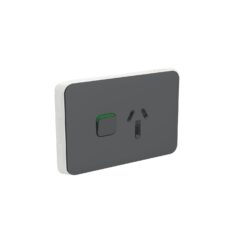 Clipsal Iconic Cover Skin Single GPO Power Point Horizontal 10A Anthracite | 3015C-AN