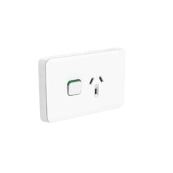 Clipsal Iconic Single GPO Power Point Horizontal 10A Vivid White | 3015-VW
