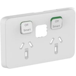 Clipsal Iconic Cover Skin Double GPO Power Point Connected Socket Wiser Horizontal Vivid White | 3025CSC-VW