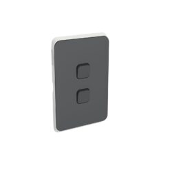 Clipsal Iconic Cover Skin 2 Gang Switch Anthracite | 3042C-AN