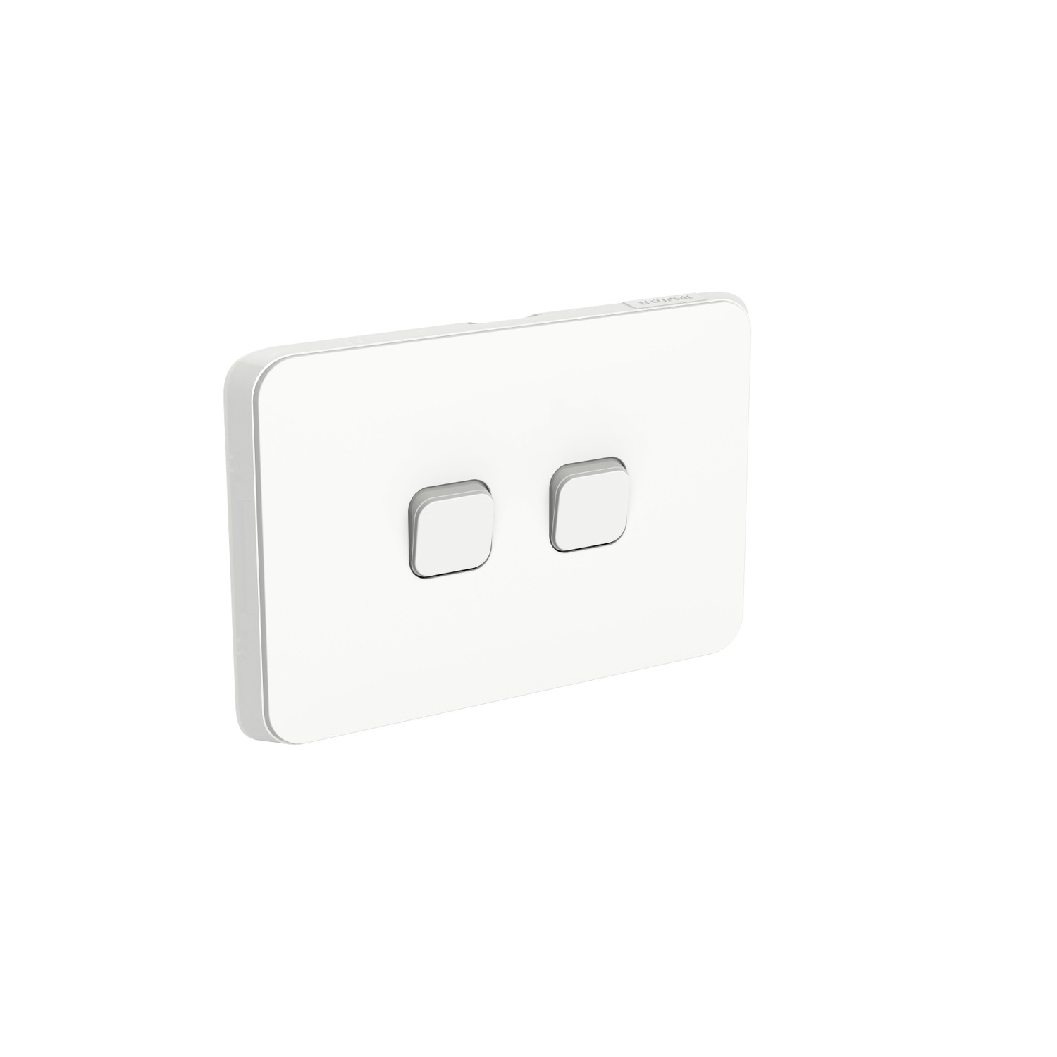 Clipsal Iconic 2 Gang Switch Horizontal 10A Vivid White | 3042HA-VW