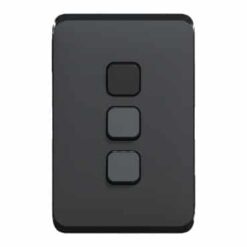 Clipsal Iconic Cover Skin 3 Gang Switch Extra Black | 3043C-XB
