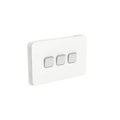 Clipsal Iconic 3 Gang Switch Horizontal 10A Vivid White | 3043HA-VW