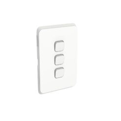 Clipsal Iconic 3 Gang Grid and Plate Vivid White | 3043VH-VW