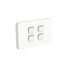 Clipsal Iconic 4 Gang Switch Horizontal 10A Vivid White | 3044HA-VW