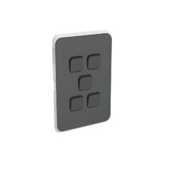 Clipsal Iconic Cover Skin 5 Gang Switch Anthracite | 3045C-AN