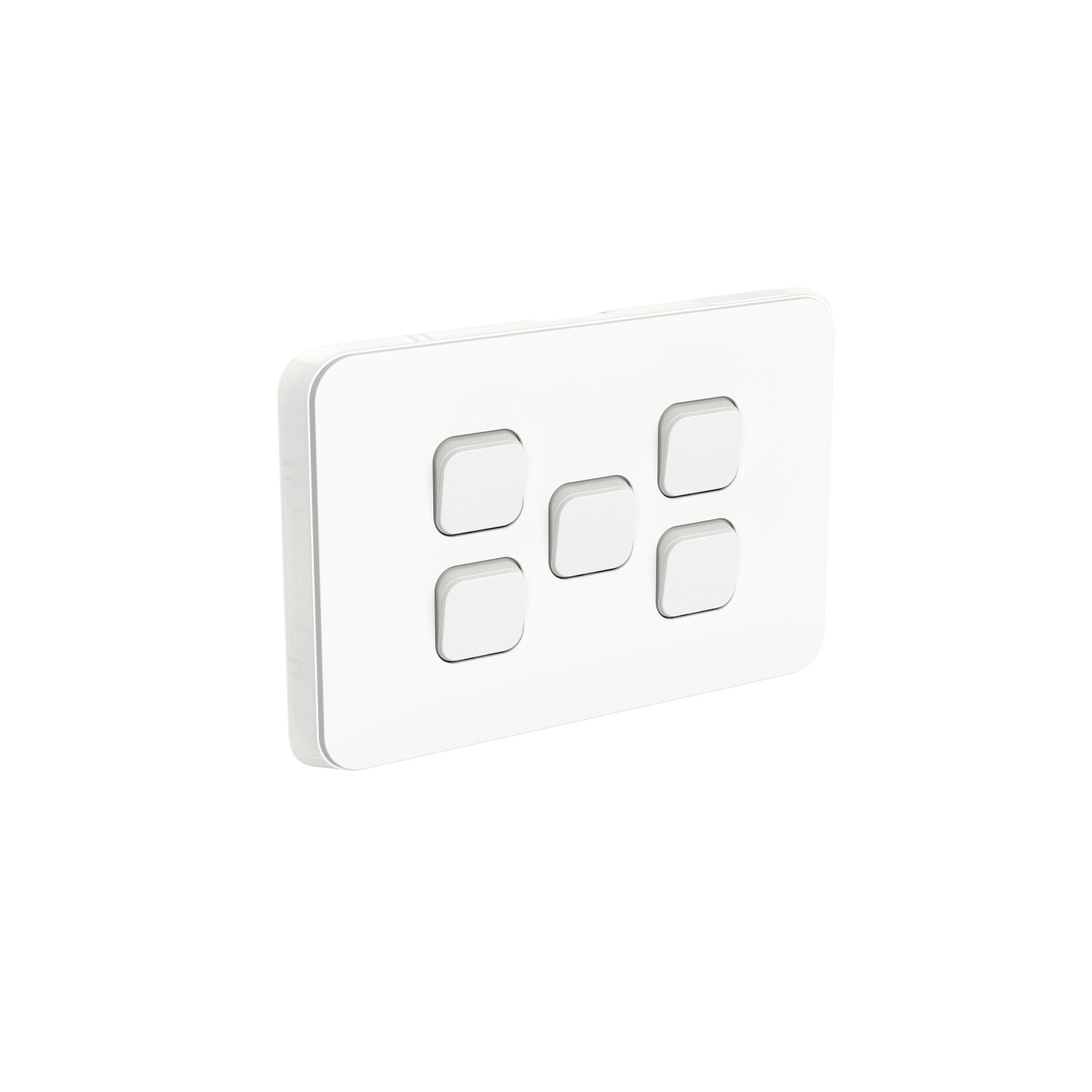 Clipsal Iconic 5 Gang Switch Horizontal 10A Vivid White | 3045HA-VW