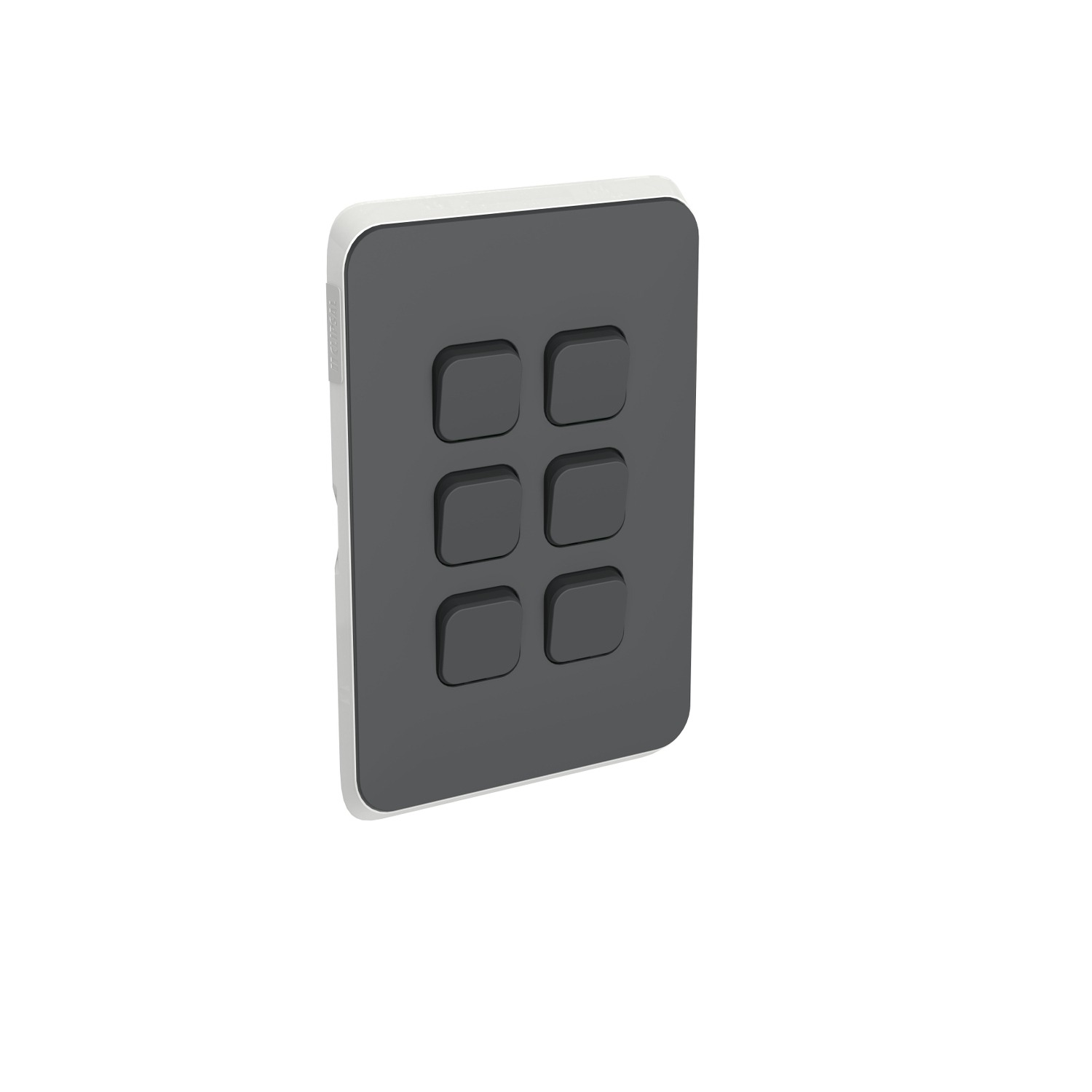 Clipsal Iconic Cover Skin 6 Gang Switch Anthracite | 3046C-AN