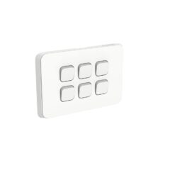 Clipsal Iconic 6 Gang Switch Horizontal 10A Vivid White | 3046HA-VW