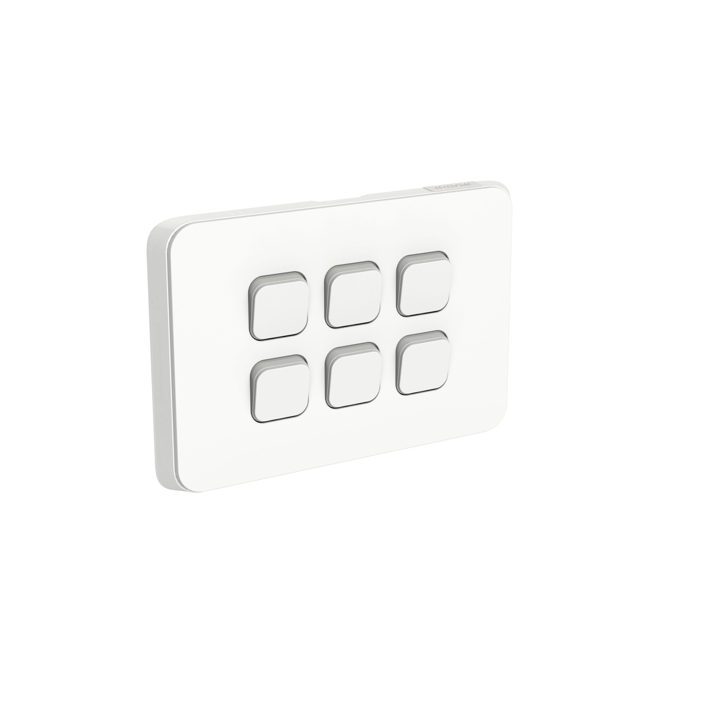 Clipsal Iconic 6 Gang Switch Horizontal 10A Vivid White | 3046HA-VW