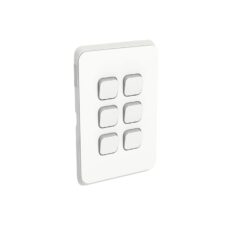 Clipsal Iconic 6 Gang Grid and Plate Vivid White | 3046VH-VW