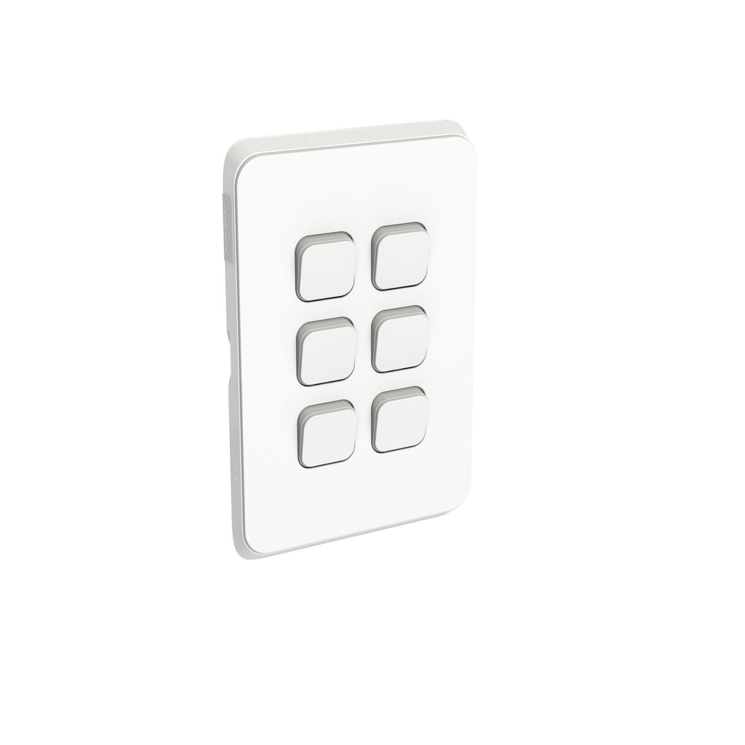 Clipsal Iconic 6 Gang Grid and Plate Vivid White | 3046VH-VW