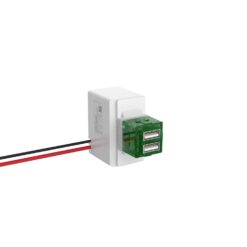 Clipsal Iconic 40 Series 2 x USB Charger Socket Type A 2.1A Vivid White | 40E2USBM-VW
