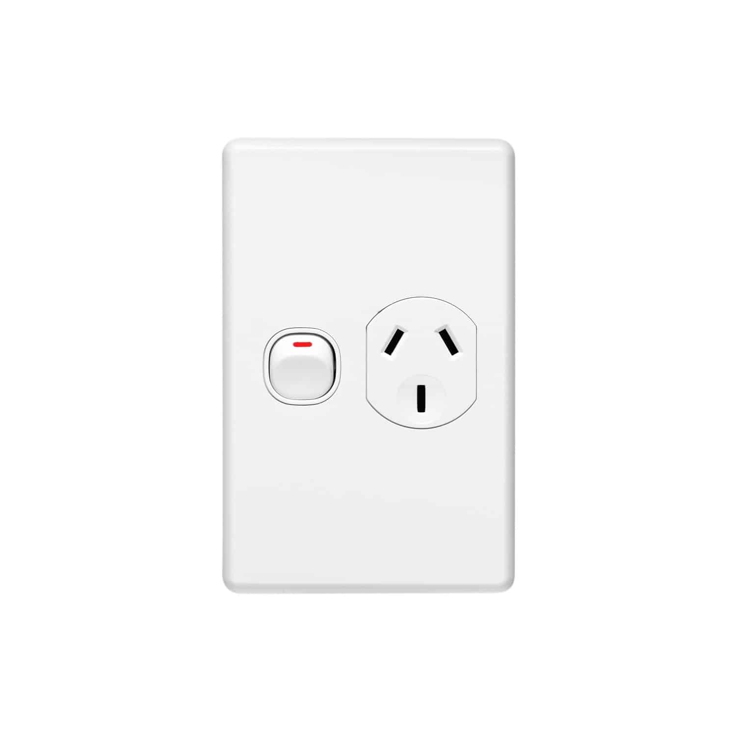 Clipsal Classic C2000 Single GPO Power Point Vertical 10A White Electric | C2015V-WE