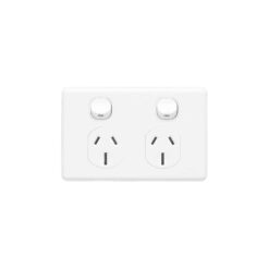 Clipsal Classic C2000 Double GPO Power Point Horizontal 15A White Electric | C2025/15-WE