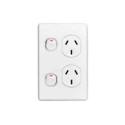 Clipsal Classic C2000 Double GPO Power Point Vertical 10A White Electric | C2025V-WE