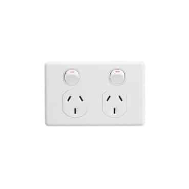 Clipsal Classic C2000 Double GPO Power Point Horizontal 10A White Electric | C2025-WE