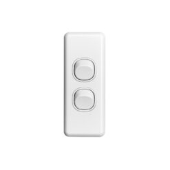 Clipsal Classic C2000 2 Gang Architrave Switch 10A White Electric | C2032A-WE