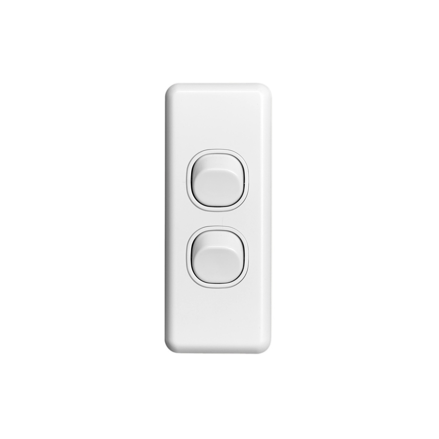 Clipsal Classic C2000 2 Gang Architrave Switch 10A White Electric | C2032A-WE
