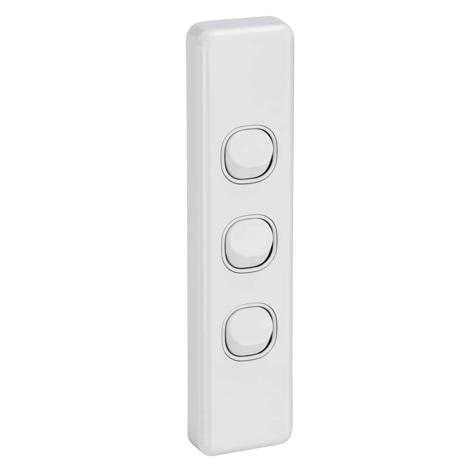 Clipsal Classic C2000 3 Gang Architrave Switch 10A White Electric | C2033A-WE