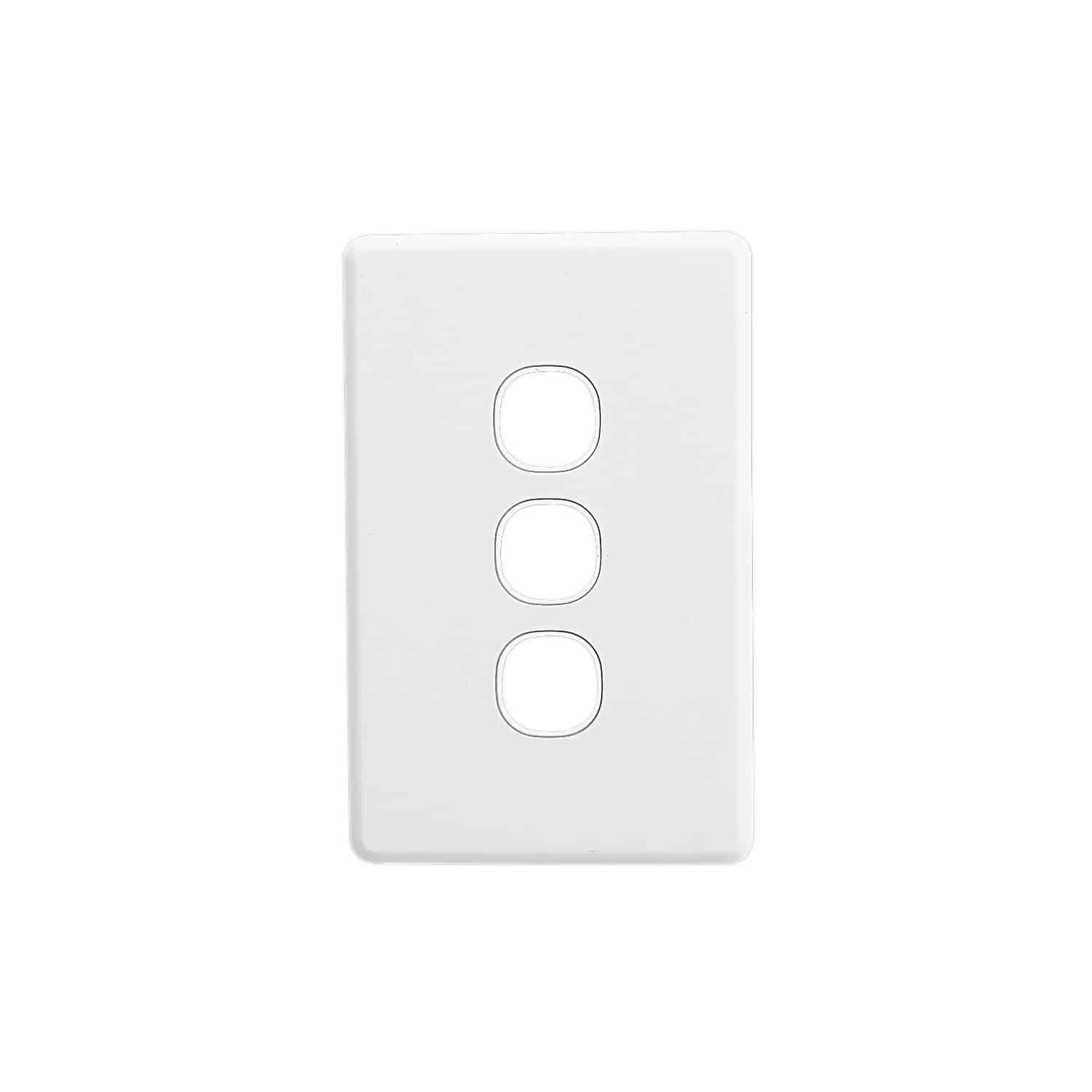 Clipsal Classic C2000 3 Gang Grid and Plate White Electric | C2033VH-WE