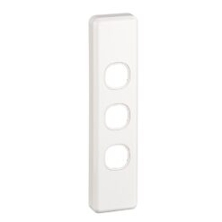 Clipsal Classic C2000 3 Gang Architrave Grid and Plate White Electric | C2033-WE