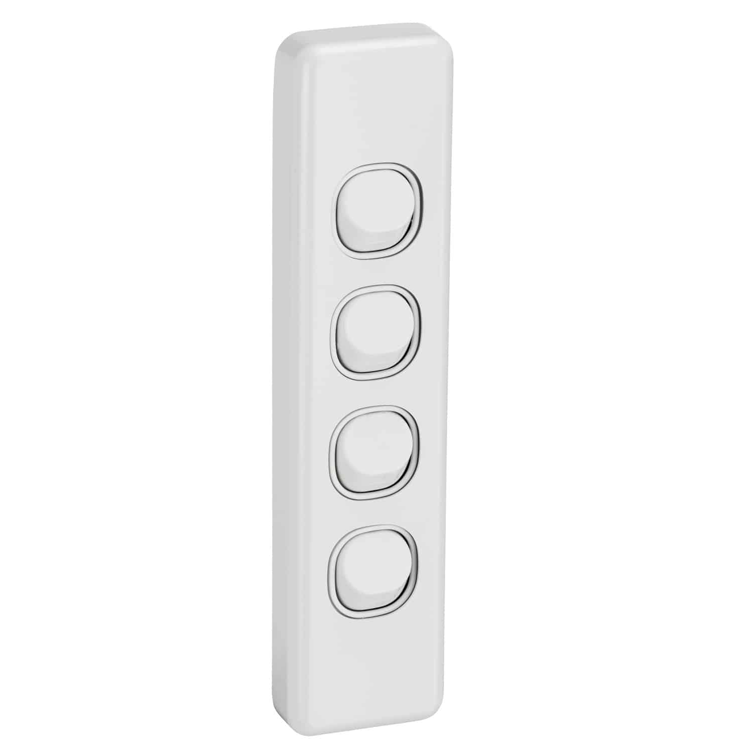 Clipsal Classic C2000 4 Gang Architrave Switch 10A White Electric | C2034A-WE
