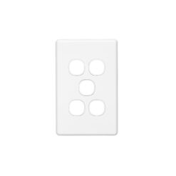 Clipsal Classic C2000 5 Gang Grid and Plate White Electric | C2035VH-WE