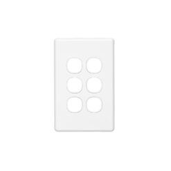 Clipsal Classic C2000 6 Gang Grid and Plate White Electric | C2036VH-WE