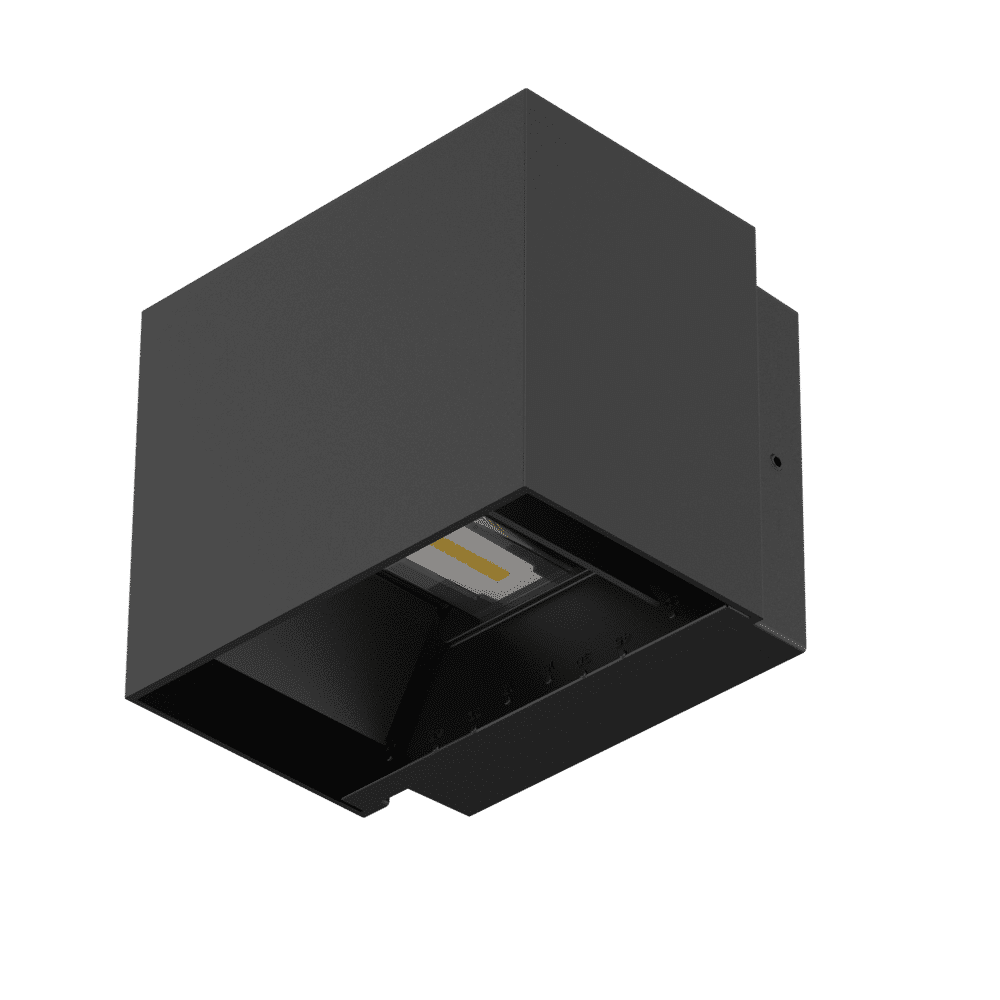 SAL CUBE II 10W Up/Down Wall Light Adjustable 3000K IP65 Black | S9320WW-BK