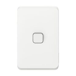 Clipsal Iconic 1 Gang Switch Vertical 10A Extra White | 3041VA-XW