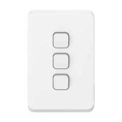 Clipsal Iconic 3 Gang Switch Vertical 10A Extra White | 3043VA-XW