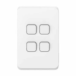 Clipsal Iconic 4 Gang Switch Vertical 10A Extra White | 3044VA-XW