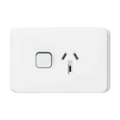Clipsal Iconic Single GPO Power Point Horizontal 10A Extra White | 3015-XW