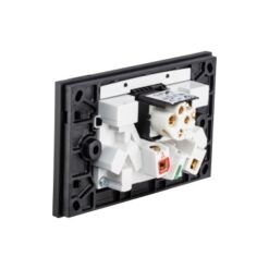 Clipsal Saturn Zen Double GPO Power Point With Extra Switch Horizontal 10A Zen Black | Z4025XA-ZB