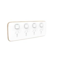 Clipsal Iconic Essence Cover Skin Quad 4 Gang GPO Power Point Horizontal 10A Arctic White | E3015/4C-AW