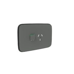 Clipsal Iconic Essence Cover Skin Single GPO Power Point Horizontal 10A Ash Grey | E3015C-AG