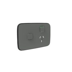 Clipsal Iconic Essence Cover Skin Single GPO Power Point With Extra Switch Horizontal 10A Ash Grey | E3015XC-AG
