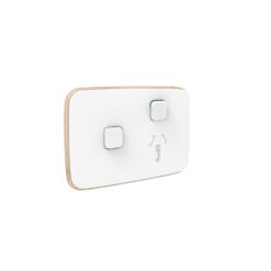 Clipsal Iconic Essence Cover Skin Single GPO Power Point With Extra Switch Horizontal 10A Arctic White | E3015XC-AW