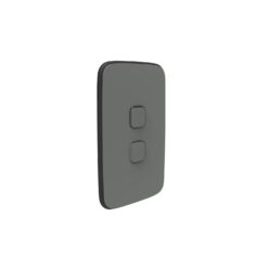 Clipsal Iconic Essence Cover Skin 2 Gang Switch Ash Grey | E3042C-AG
