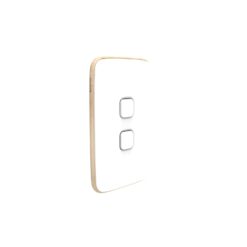 Clipsal Iconic Essence Cover Skin 2 Gang Switch Arctic White | E3042C-AW