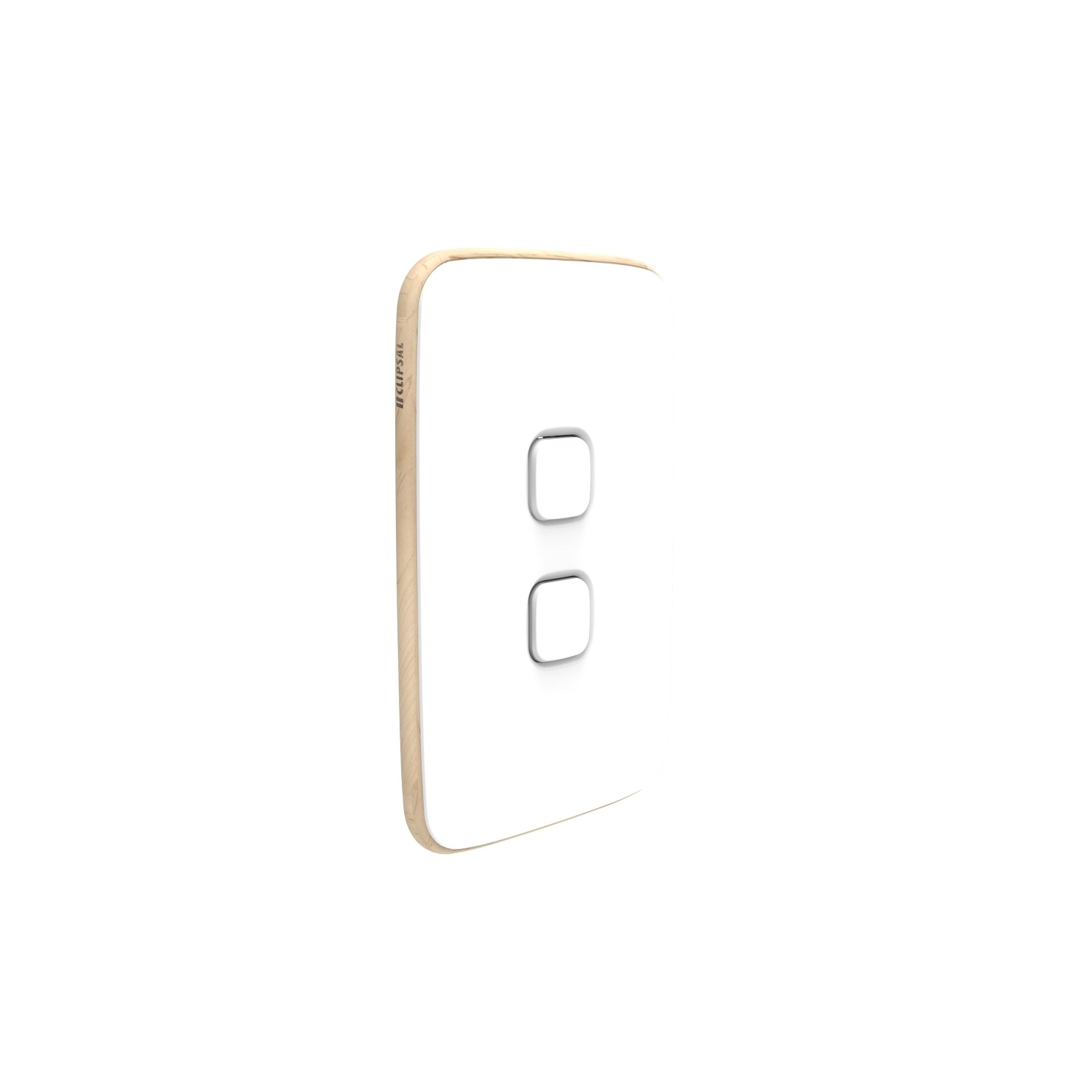 Clipsal Iconic Essence Cover Skin 2 Gang Switch Arctic White | E3042C-AW