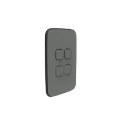 Clipsal Iconic Essence Cover Skin 4 Gang Switch Ash Grey | E3044C-AG