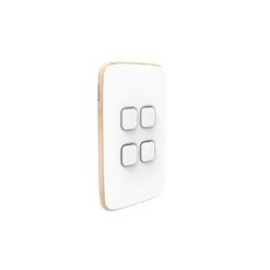 Clipsal Iconic Essence Cover Skin 4 Gang Switch Arctic White | E3044C-AW