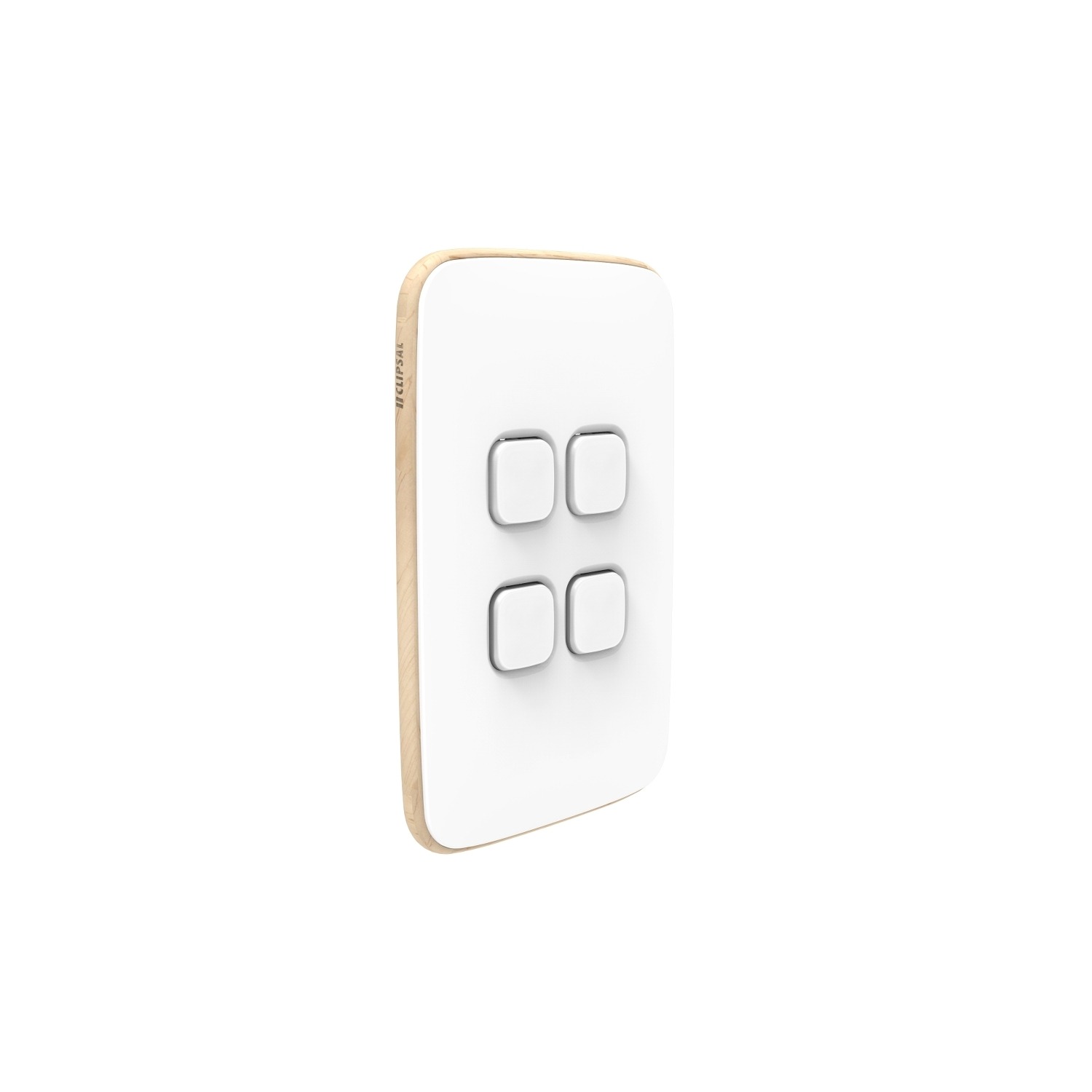Clipsal Iconic Essence Cover Skin 4 Gang Switch Arctic White | E3044C-AW