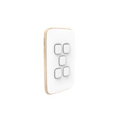 Clipsal Iconic Essence Cover Skin 5 Gang Switch Arctic White | E3045C-AW
