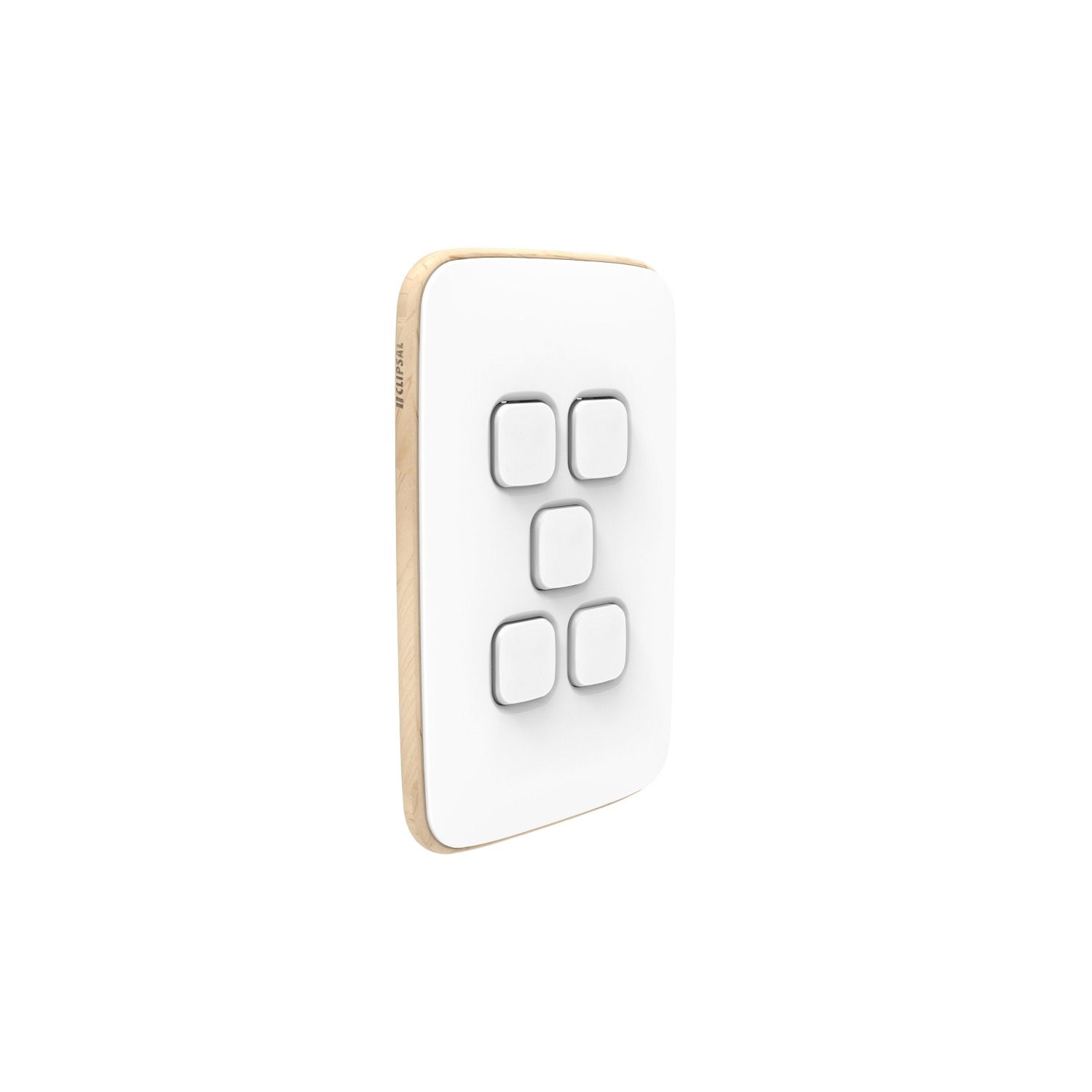 Clipsal Iconic Essence Cover Skin 5 Gang Switch Arctic White | E3045C-AW
