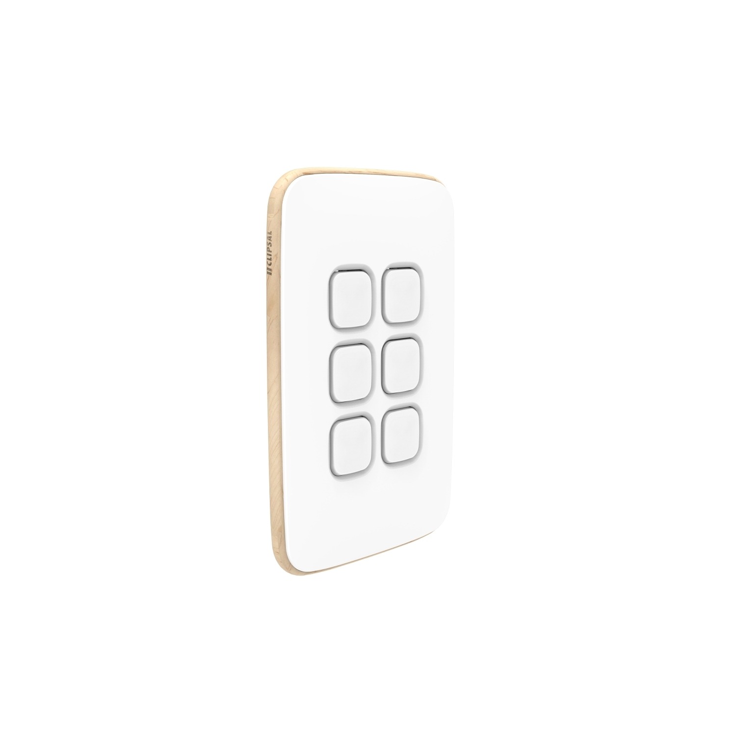 Clipsal Iconic Essence Cover Skin 6 Gang Switch Arctic White | E3046C-AW