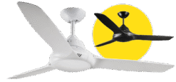 Fantech Trade Flair Ceiling Fan 50" White 3 blade With Self Ventilating Motor | FLR50BK
